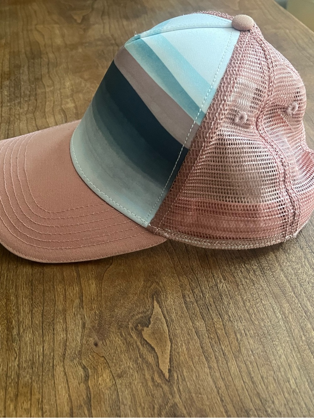 Prana Striped Pastel Trucker Hat - Pink & Blue - Picture 2 of 4
